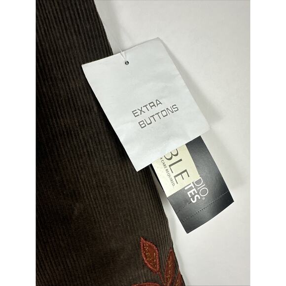 NWT NortonStudio Petites Corduroy Brown Fall Leaves Midi Skirt Size 6P Vintage - Picture 8 of 16